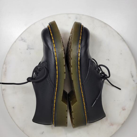Dr Martens Derby Shoes Kids 2 Black Leather Lace Up‎ Chunky - Picture 10 of 15